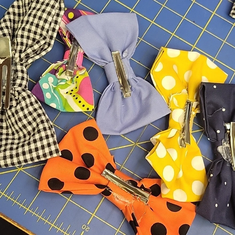 Bundle of 9 Fabric Hair Bows